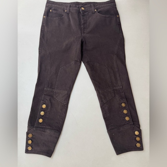 Authentic Gucci Brown Denim Capri Jeans – Size 40 (US 6/8) – Vintage Look - Picture 1 of 17